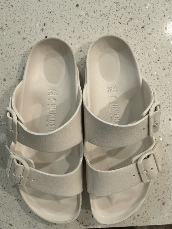 Birkenstock Shoes - Birkenstock Two-Strap EVA Sandals in Cream